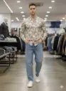 AXM1021 BANANA CHINESE PRINT SHIRT F/S M,L,XL